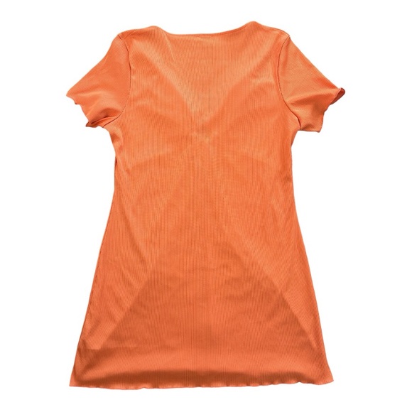 ASOS Orange V Neck Short Sleeve Mini Dress - Picture 2 of 4